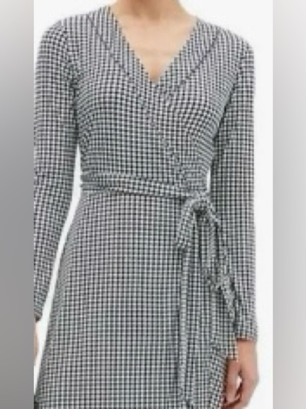 Banana Republic Black and White Elephant Print Wrap Dress